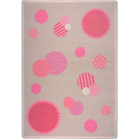 Playful Patterns Baby Dots Rectangle Childrens Area Rugs  04 Pink - 3 ft. 10 in. x 5 ft. 4 in.
