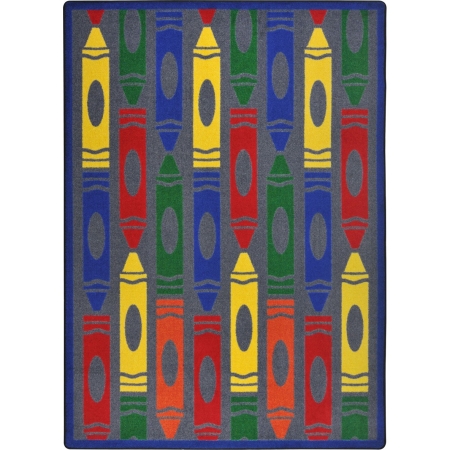 Playful Patterns Jumbo Crayons Rectangle Childrens Area Rugs  07 Rainbow - 3 ft. 10 in. x 5 ft. 4 in.