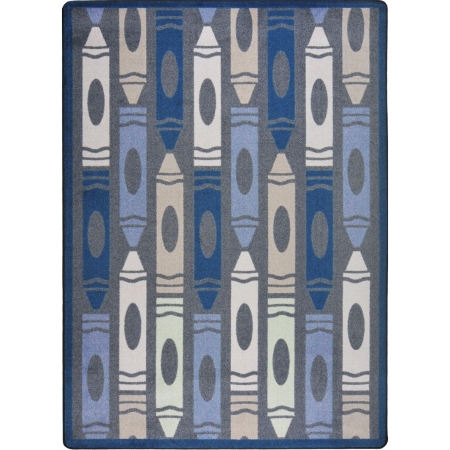 Playful Patterns Jumbo Crayons Rectangle Childrens Area Rugs  08 Seaside - 3 ft. 10 in. x 5 ft. 4 in.