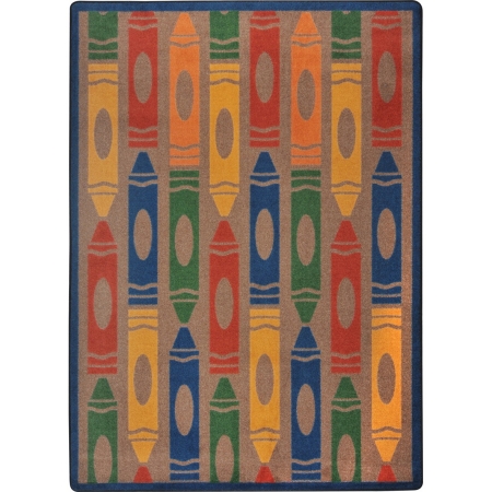 1729C-05 Playful Patterns Jumbo Crayons Rectangle Childrens Area Rugs  05 Earthtone - 5 ft. 4 in. x 7 ft. 8 in.