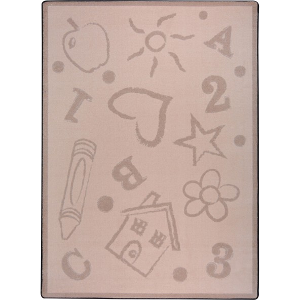 Playful Patterns Kids Art Rectangle Childrens Area Rugs  01 Beige - 3 ft. 10 in. x 5 ft. 4 in.