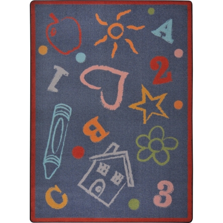 Playful Patterns Kids Art Rectangle Childrens Area Rugs 02 Chalkdust - 5 ft. 4 in. x 7 ft. 8 in.