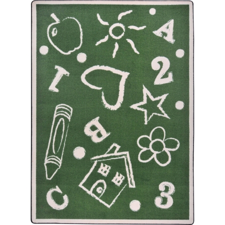 1736C-03 Playful Patterns Kids Art Rectangle Childrens Area Rugs 03 Green - 5 ft. 4 in. x 7 ft. 8 in.