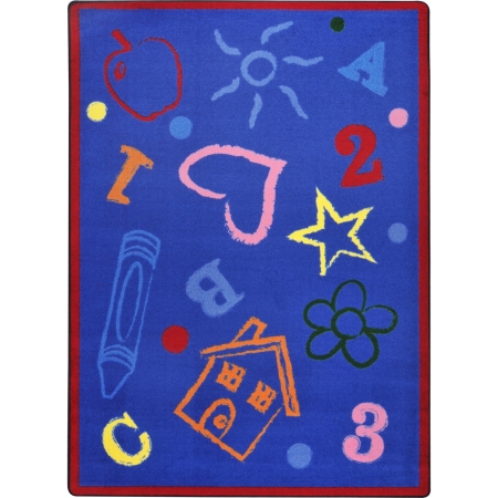 1736C-04 Playful Patterns Kids Art Rectangle Childrens Area Rugs 04 Rainbow - 5 ft. 4 in. x 7 ft. 8 in.
