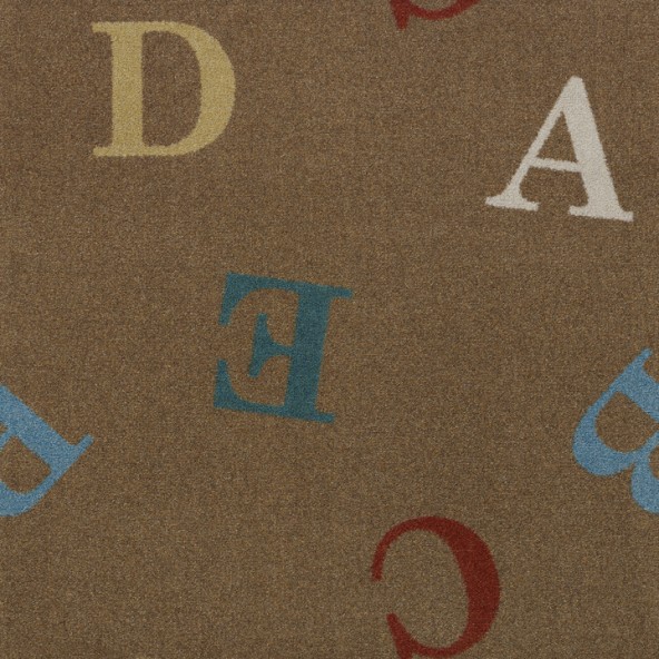 1728C-01 Playful Patterns Love Letters Rectangle Childrens Area Rugs  01 Antique - 5 ft. 4 in. x 7 ft. 8 in.