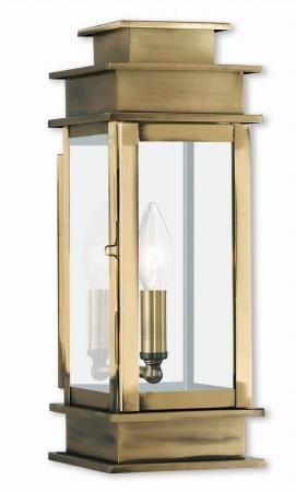 Antique Brass Wall Lantern, 14 x 5.25 in.