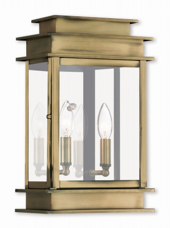 Antique Brass Wall Lantern, 15.25 x 9.5 in.