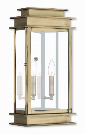 PFL- Antique Brass Wall Lantern - 19 x 9.5 in.