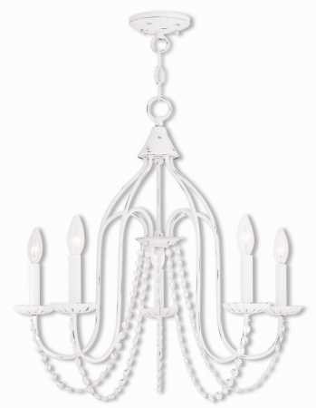 Picture of Alessia 40795-60 Antique White Chandelier Light, 23 in.