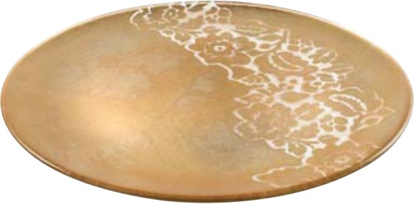 6 in. Memory Glass Plate Hand Painted, Gold