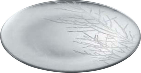6 in. Les Arbres Glass Plate Hand Painted - Silver