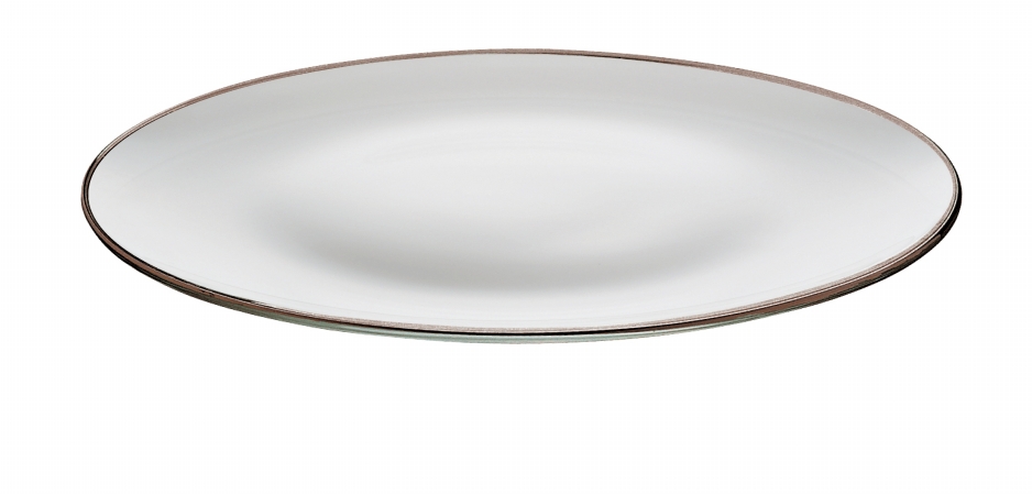13 in. Essenze Glass Plate - Clear & Platinum Line