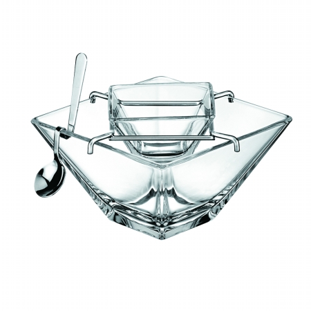 Picture of Majestic Gifts E62885-D 5.5 in. Torcello Glass Dish Set Caviar, Clear