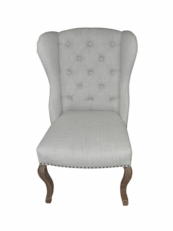 Tufted High Back Linen Chair - 41 x 26 x 29 in.