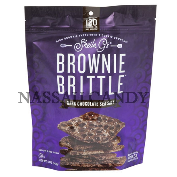 Picture of Nassau Candy 984621 5 oz Sheila Gs Organic Brownie Brittle Dark Chocolate Sea Salt Cookies - Pack of 12