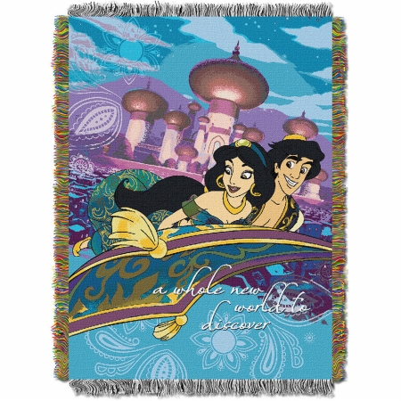 Picture of Northwest 1DAL-05100-0001-RET Disney Aladin A Whole New World Woven Tapestry Throw Blanket, 48 x 60 in.