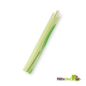 Picture of Packnwood 209BBBAG20 Green & White Sleeved Bamboo Chopsticks - 9.4 in.