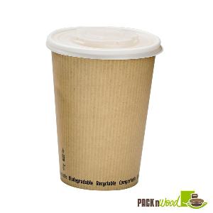 Picture of Packnwood 210PLAS32 Soup Cup with Rippled Kraft Design - 32 oz