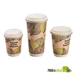 PLA Lids Double Wall Cups 8 oz