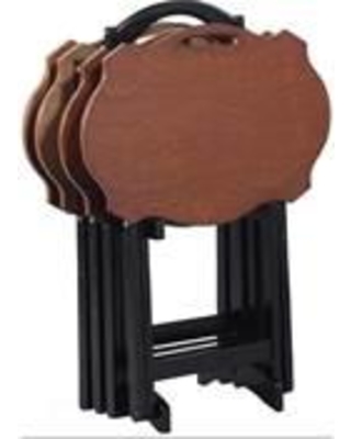 Picture of Powell 15A8088TT Serpentine Black Tray Tables with Hazelnut Tops