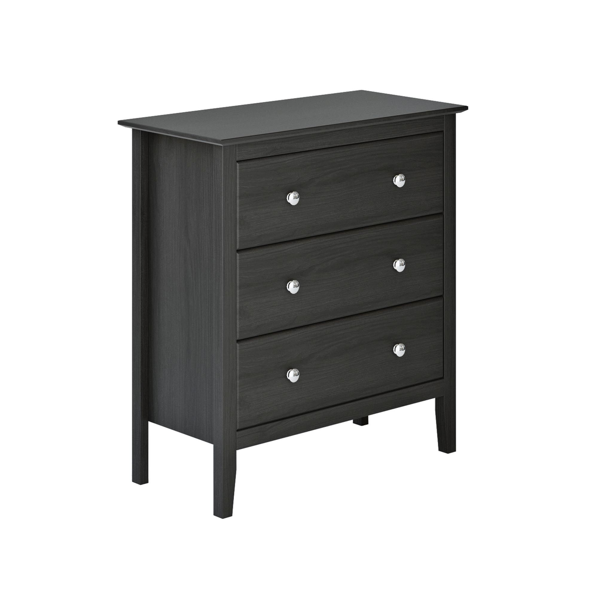 Picture of Adeptus Solid Wood 77226  Easy Pieces - 3 Drawer Chest Black