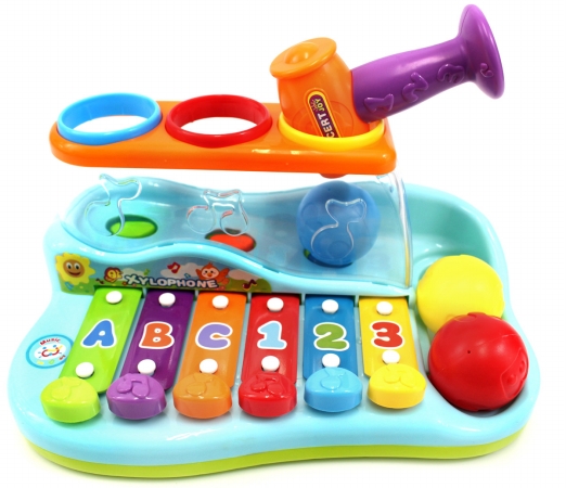 Picture of AZ Trading & Import PS856 Kids Rainbow Xylophone Piano Pounding Bench with Balls & Hammer