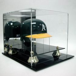 Picture of Polynex AD39 Deluxe Acrylic Mini Baseball Helmet Display Case with Stand