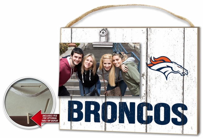 Denver Broncos Clip It Weathered Logo Photo Frame