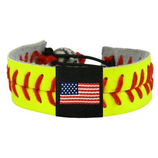 American Flag Classic Softball Bracelet