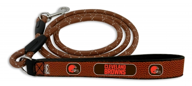 Cleveland Browns Pet Leash Leather Chain Football Size Large