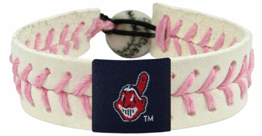 Picture of Cleveland Indians Bracelet Classic Baseball Pink