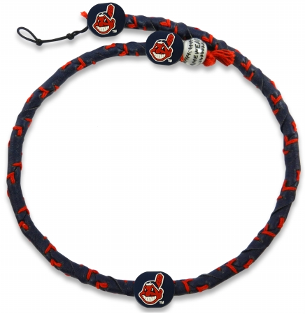 Picture of Cleveland Indians Necklace Frozen Rope Team Color Baseball