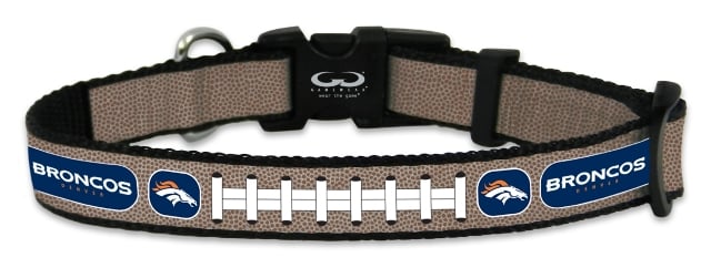 Denver Broncos Pet Collar Reflective Football Size Small