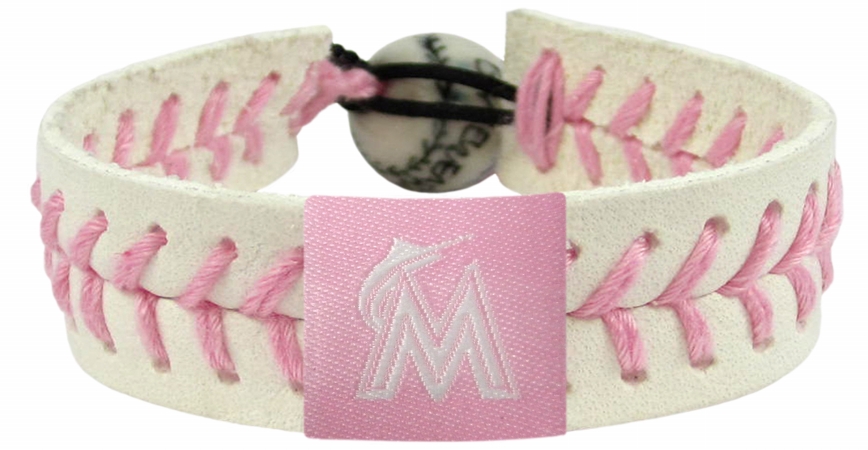 Picture of Miami Marlins Bracelet Baseball Pink