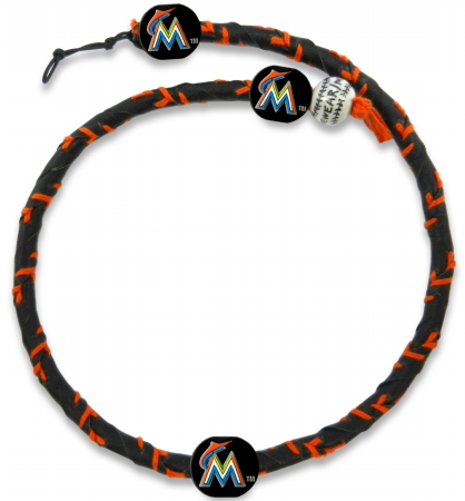 Picture of Miami Marlins Necklace Frozen Rope Team Color Baseball