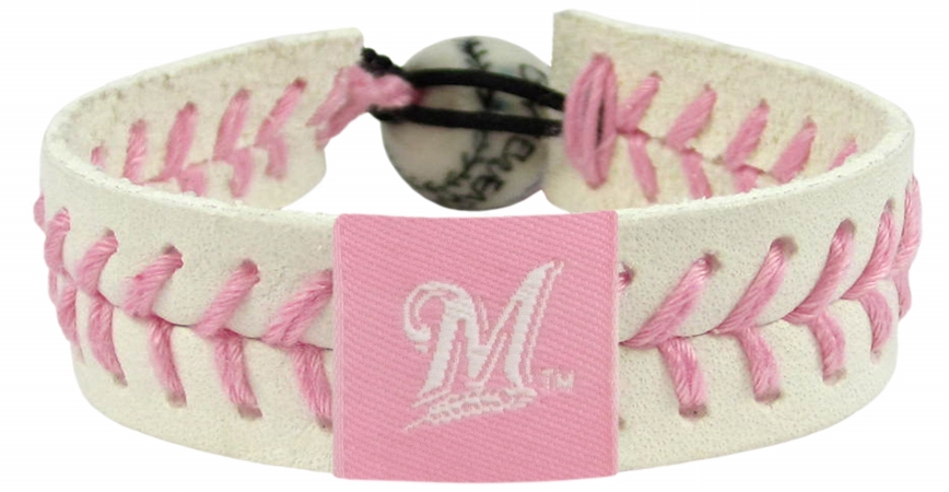Picture of Milwaukee Brewers Bracelet Baseball Pink