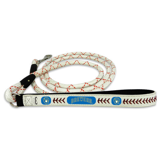 Milwaukee Brewers Retro Baseball Leather Leash - M