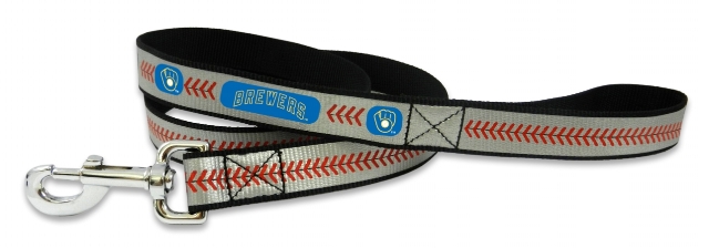 Milwaukee Brewers Pet Leash Reflective Baseball Size Large Retro Logo