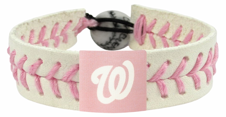 Washington Nationals Bracelet Baseball Pink Alternate