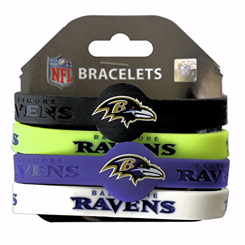 Picture of Baltimore Ravens Bracelets 4 Pack Silicone