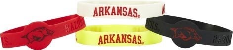 Arkansas Razorbacks Bracelets - 4 Pack Silicone