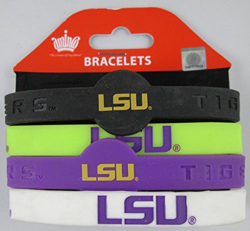 LSU Tigers Bracelets - 4 Pack Silicone