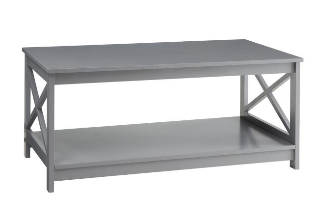 Picture of Convenience Concepts  203082GY Oxford Coffee Table with Shelf  Gray