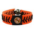 Baltimore Orioles Jersey Sleeve Logo Orange Leather/ Black Thread Team Color Baseball Bracelet Baltimore Orioles Jersey Sleeve Logo Orange Leather/ Black Thread Team Color Baseball Bracelet