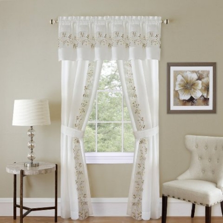 Picture of Achim Importing FF5P63WH12 55 x 63 in. Fairfield Window Curtain Set, White - 5 Piece