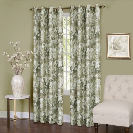 Picture of Achim Importing TQPN63GR06 50 x 63 in. Tranquil Lined Grommet Window Curtain Panel, Green