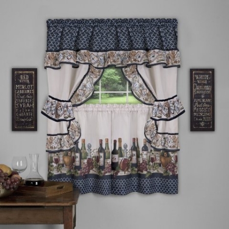 Picture of Achim Importing CHCS24NY12 57 x 24 in. Chateau Cottage Window Curtain Set, Navy
