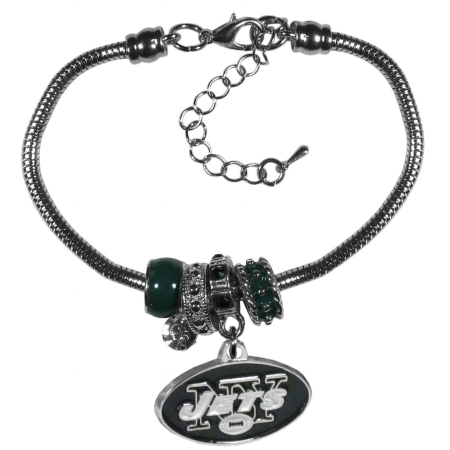 Siskiyou Sports FBBR100 New York Jets Euro NFL Bead Bracelet