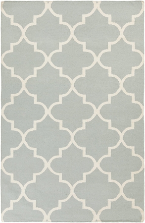 AWHD1018-58 5 x 8 ft. Rectangle York Mallory Hand Flatweave Area Rugs - Light Blue & Ivory