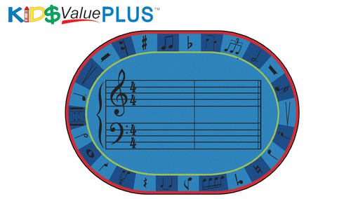 Carpets for Kids KID$Value Plus 72.99 A-Sharp Music Room Rug 6ft x 9ft Oval Blue